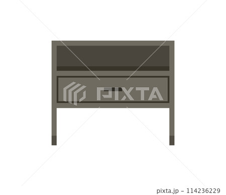 Chest of drawers, bedside table set vector. Wooden textures. Cartoon house equipment for interior. Illustration of furniture isolated Chest of drawers, bedside table set vector. Wooden textures. Cartoon house equipment for interior. Illustration of furniture isolated 114236229
