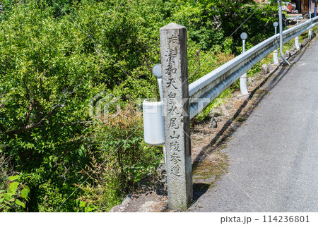 京都市右京区　第五十六代清和天皇　水尾山陵の案内石柱 114236801