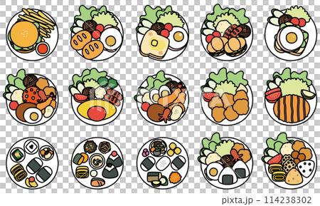 一盤食物插畫集（彩色帶邊） 114238302