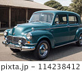 青いレトロな車 114238412