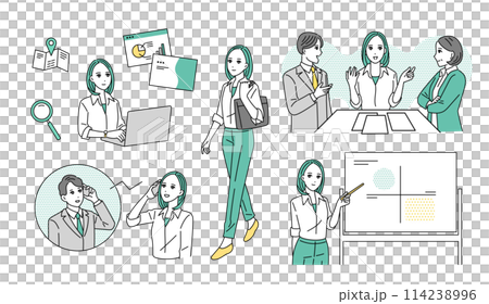 規劃商務人士的各種商業場景插圖集 114238996