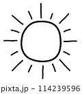 sun. hand drawn doodle line icon. 114239596