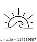 sun. hand drawn doodle line icon. 114239597