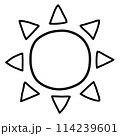 sun. hand drawn doodle line icon. 114239601
