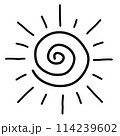 sun. hand drawn doodle line icon. 114239602