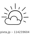 sun. hand drawn doodle line icon. 114239604