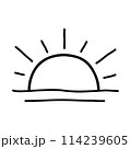 sun. hand drawn doodle line icon. 114239605