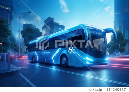 Futuristic hydrogen fuel cell bus concept 114240387