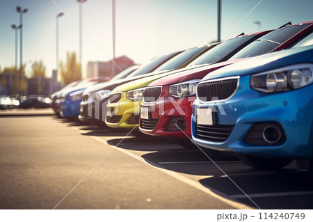 Cars are parked in a row 114240749