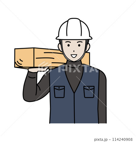 大工 土方の男性のイラスト 大工 土方の男性のイラスト 114240908