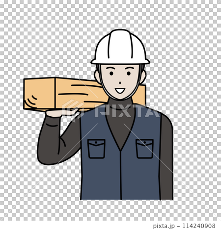 大工 土方の男性のイラスト 大工 土方の男性のイラスト 114240908