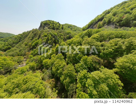国道398号線新緑の湯浜峠　空撮 114240962