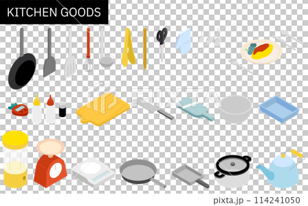 キッチン用品のアイソメトリックイラスト 114241050