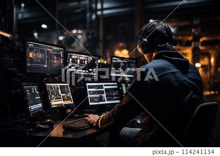 The operator controls the operation of the smart factory at the terminal 114241134