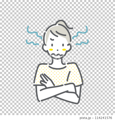 Premenstrual syndrome symptoms PMS Simple and stylish line drawing illustration 114241576