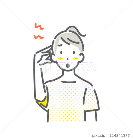 月経前症候群症状　PMS　シンプルでお洒落な線画イラスト 114241577