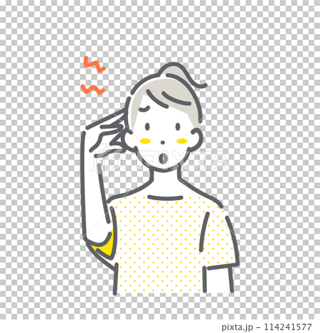 月経前症候群症状　PMS　シンプルでお洒落な線画イラスト 114241577