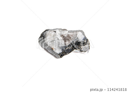 natural moonstone rough gem stone on the white background 114241818