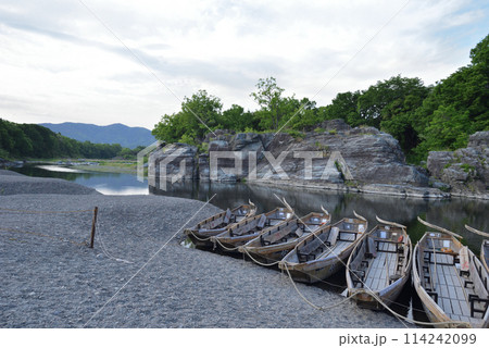 長瀞渓谷 ライン下りの舟 埼玉県秩父地方 114242099