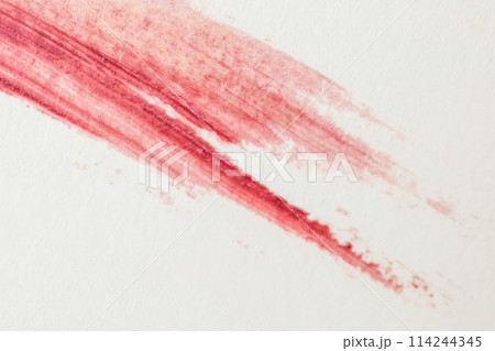red brush stroke on white paper, abstract watercolor background, hand painted 114244345