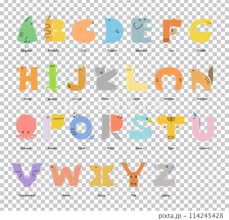 動物のアルファベット  114245428