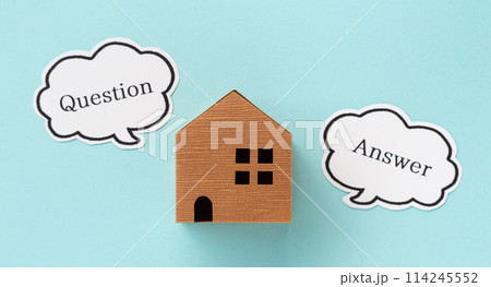 一戸建てとQuestion & Answer　吹き出しのQ&A　質問と答え 114245552