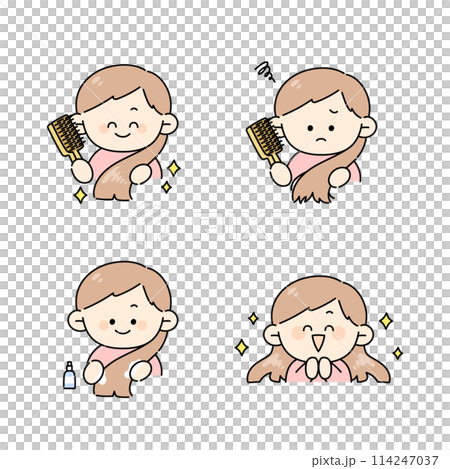 護髮女性插畫集 114247037