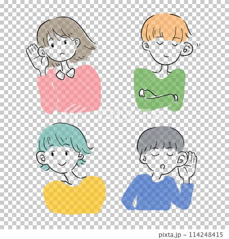 一個人聽故事的插圖 114248415