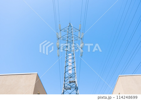 高圧電線鉄塔の下にある住宅(高圧線下地) 114248699