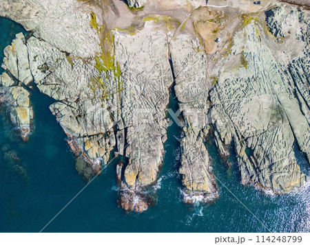 「青森県」ドローンで千畳敷海岸を空撮 「青森県」ドローンで千畳敷海岸を空撮 114248799