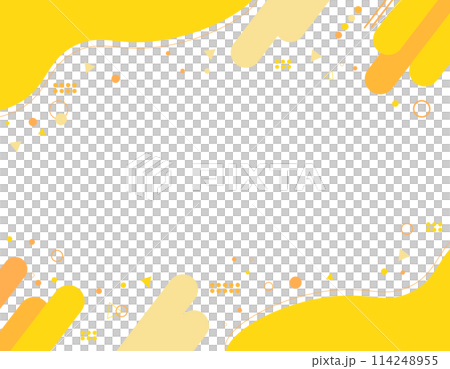 幾何圖案復古普普框材質黃色 幾何圖案復古普普框材質黃色 114248955