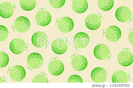 丸ごとメロンのパターン(ベージュ) 114249792