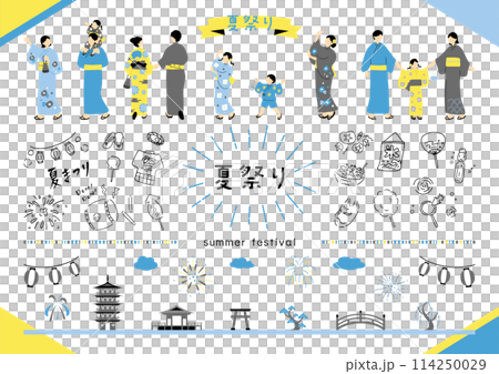 夏祭りを楽しむ人達 114250029