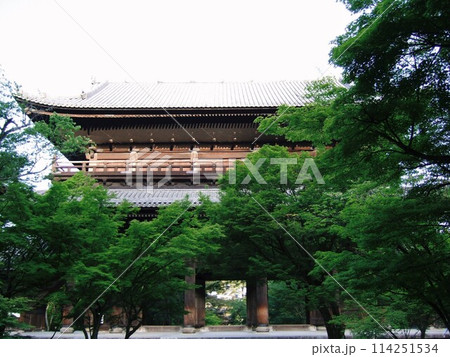 新緑の頃の南禅寺三門の風景 114251534
