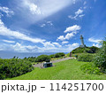 観光で訪れた晴れた日の石垣島の観光スポットの御神崎の灯台 114251700