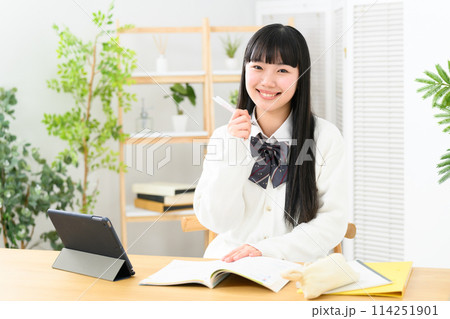 女子高生 勉強 受験 女子高生 勉強 受験 114251901