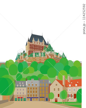 ケベックシティー quebec city カナダ canada シャトーフロントナック 春風景 ケベックシティー quebec city カナダ canada シャトーフロントナック 春風景 114252592