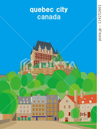 ケベックシティー　quebec city　カナダ　canada　シャトーフロントナック　春風景 114252601