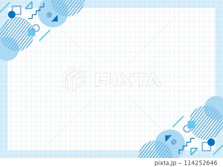 幾何学模様と方眼紙との水色背景 サイズ比率3:4 幾何学模様と方眼紙との水色背景 サイズ比率3:4 114252646