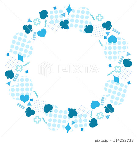 トランプの模様のイラストフレーム トランプの模様のイラストフレーム 114252735