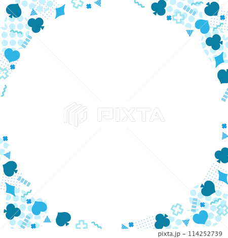 トランプの模様のイラストフレーム トランプの模様のイラストフレーム 114252739