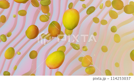 3D illustration Background for advertising and market in business and fruit scenes. 3D rendering in decorative concept. 3D illustration Background for advertising and market in business and fruit scenes. 3D rendering in decorative concept. 114253037