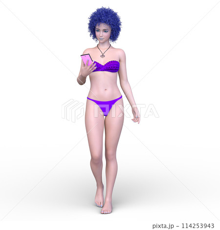 ビキニ姿の女性 114253943