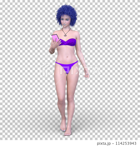 ビキニ姿の女性 114253943