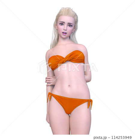 ビキニ姿の女性 ビキニ姿の女性 114253949