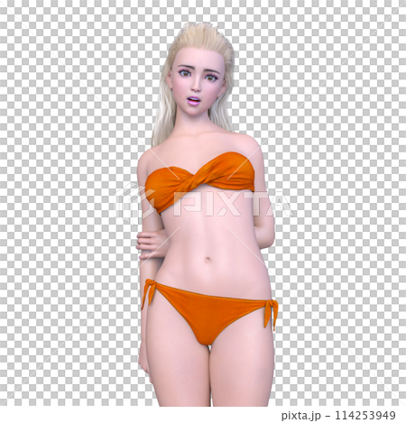 ビキニ姿の女性 ビキニ姿の女性 114253949