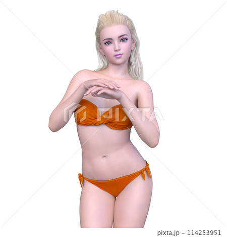 ビキニ姿の女性のイラスト素材 [114253951] - PIXTA