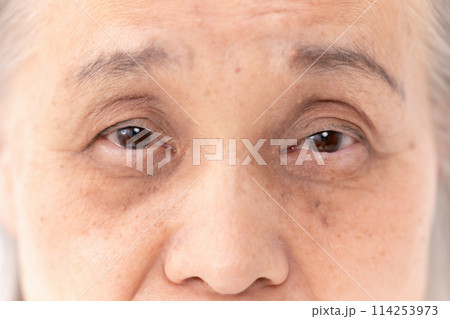 シニア女性 目元 シニア女性 目元 114253973