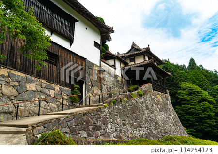 【日本遺産】吹屋にある豪邸の広兼邸の楼門と石垣1　岡山県高梁市成羽町 114254123
