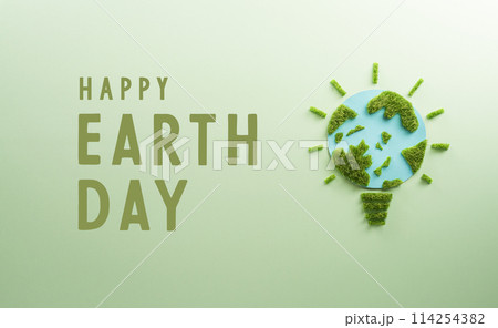 World environment day, earth day, save earth and eco concept. Concept of handmade globe on pastel background. World environment day, earth day, save earth and eco concept. Concept of handmade globe on pastel background. 114254382